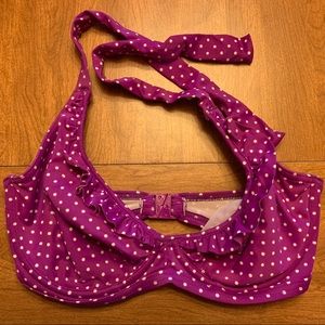 Freya Underwire Bathing Suit Polka Dot Halter Top 28FF